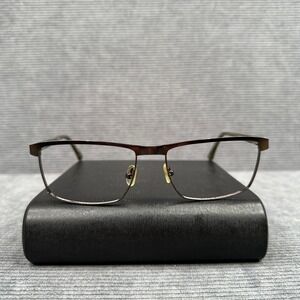 Hackett London HEK 1158 91 Rectangular Eyeglasses Brown Metal Frames 58-17-150